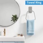 Adhesive Hand Towel Ring for Bathroom, Brushed Nickel Aluminum No-Drill Towel Holder - Image 5