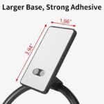 Black Adhesive Towel Ring for Bathroom, Stainless Steel No-Drill Hand Towel Holder - Image 4