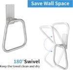 Adhesive Hand Towel Ring for Bathroom, Brushed Nickel Aluminum No-Drill Towel Holder - Image 4