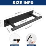 Matte Black Stainless Steel Hand Towel Holder, 9-Inch Adhesive Wall-Mounted Towel Rack - Image 6