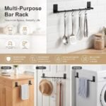 16-Inch Black Adhesive Towel Bar, Stainless Steel No-Drill Wall-Mounted Towel Rack - Image 3