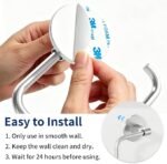 Brushed Nickel Adhesive Hand Towel Holder, 180° Swivel Aluminum Towel Ring - Image 4