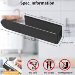 2-Pack Black Adhesive Towel Holders, 8-Inch Self-Adhesive Bathroom Towel Bars - Image 3