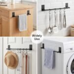 16-Inch Black Adhesive Towel Bar, Stainless Steel No-Drill Wall-Mounted Towel Rack - Image 5