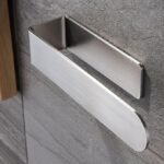 8-Inch Brushed Stainless Steel Adhesive Hand Towel Holder, U-Shaped Wall-Mounted Bar - Image 7