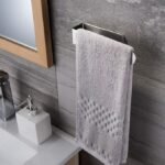 8-Inch Brushed Stainless Steel Adhesive Hand Towel Holder, U-Shaped Wall-Mounted Bar - Image 5